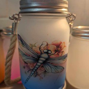 Firefly hanging Glass Mason Jar Solar Fairy Light